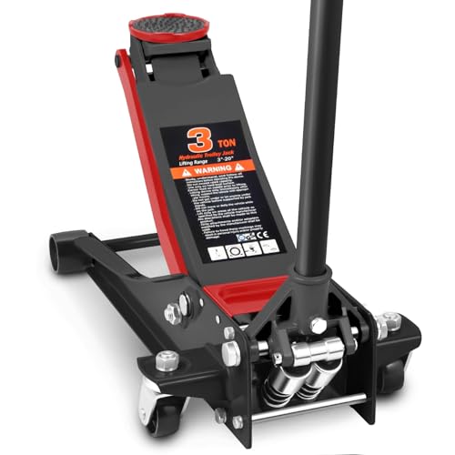 Floor Jack 3 Ton Capacity, Low Profile Heavy Duty Hydraulic Car Jack, Lifting Range 3"-20" O821