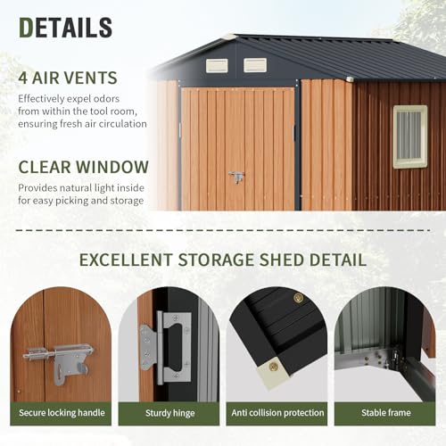 Metal Storage Shed 5x3 ft with Lockable Door for Garden and Backyard B82351