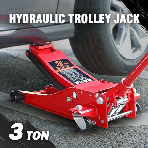 Floor Jack 3 Ton Capacity, Low Profile Heavy Duty Hydraulic Car Jack, Lifting Range 3"-20" O821