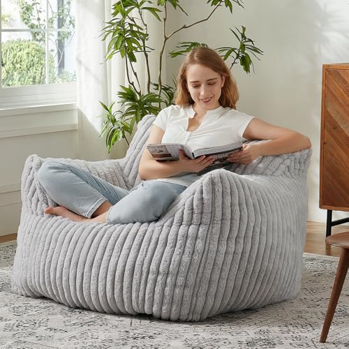 Plush Bean Bag Chair with Armrests for Adults and Teens M473