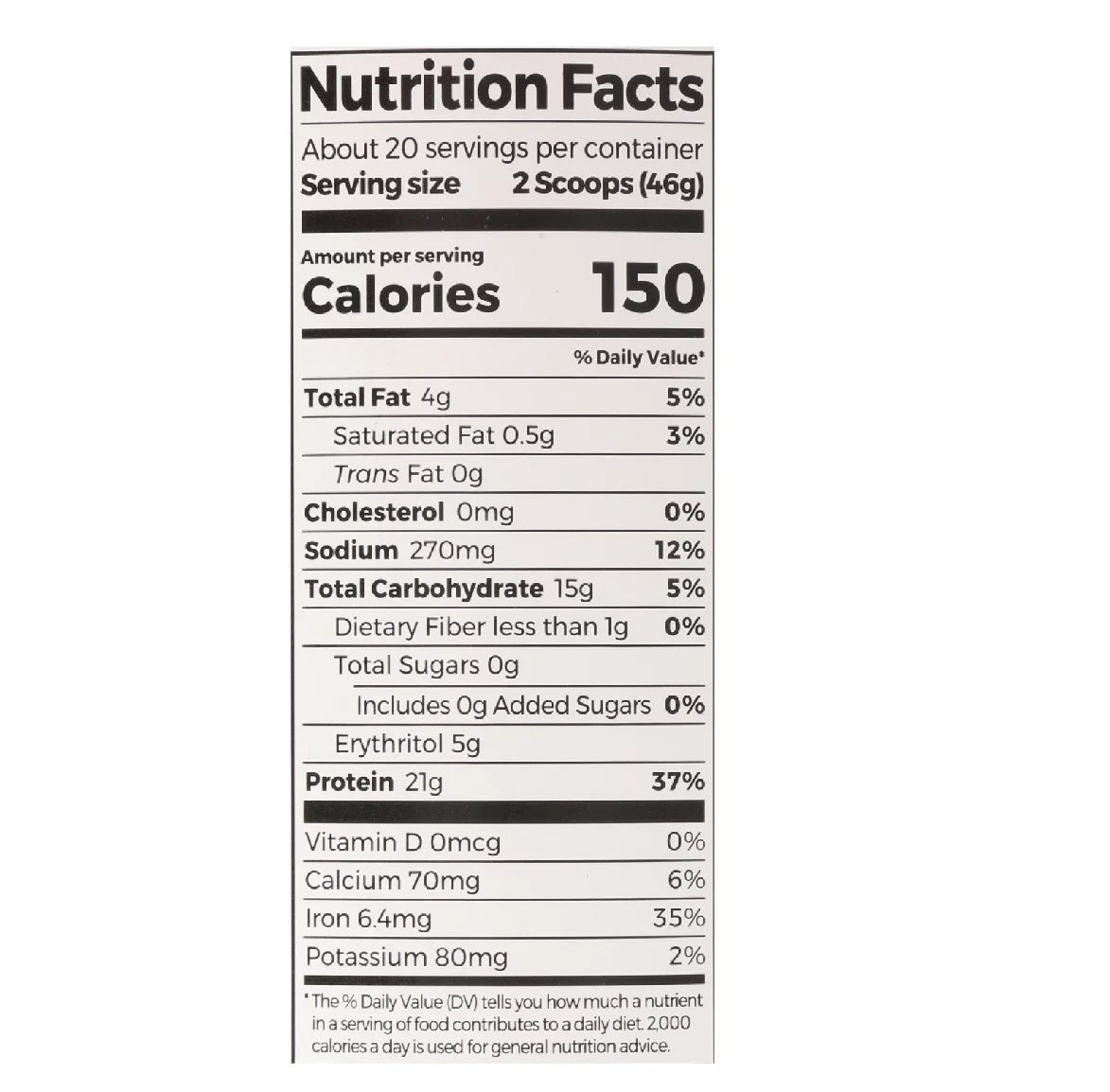 Organic Vanilla Bean Protein Powder, 2.05 lb D2925