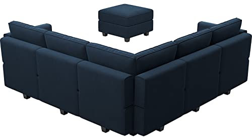 Modular Velvet Sectional Sofa with Chaise Lounge and Storage X4138