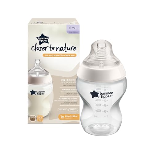 Baby Bottle with Breast-Like Nipple and Anti-Colic Valve, 9oz H889