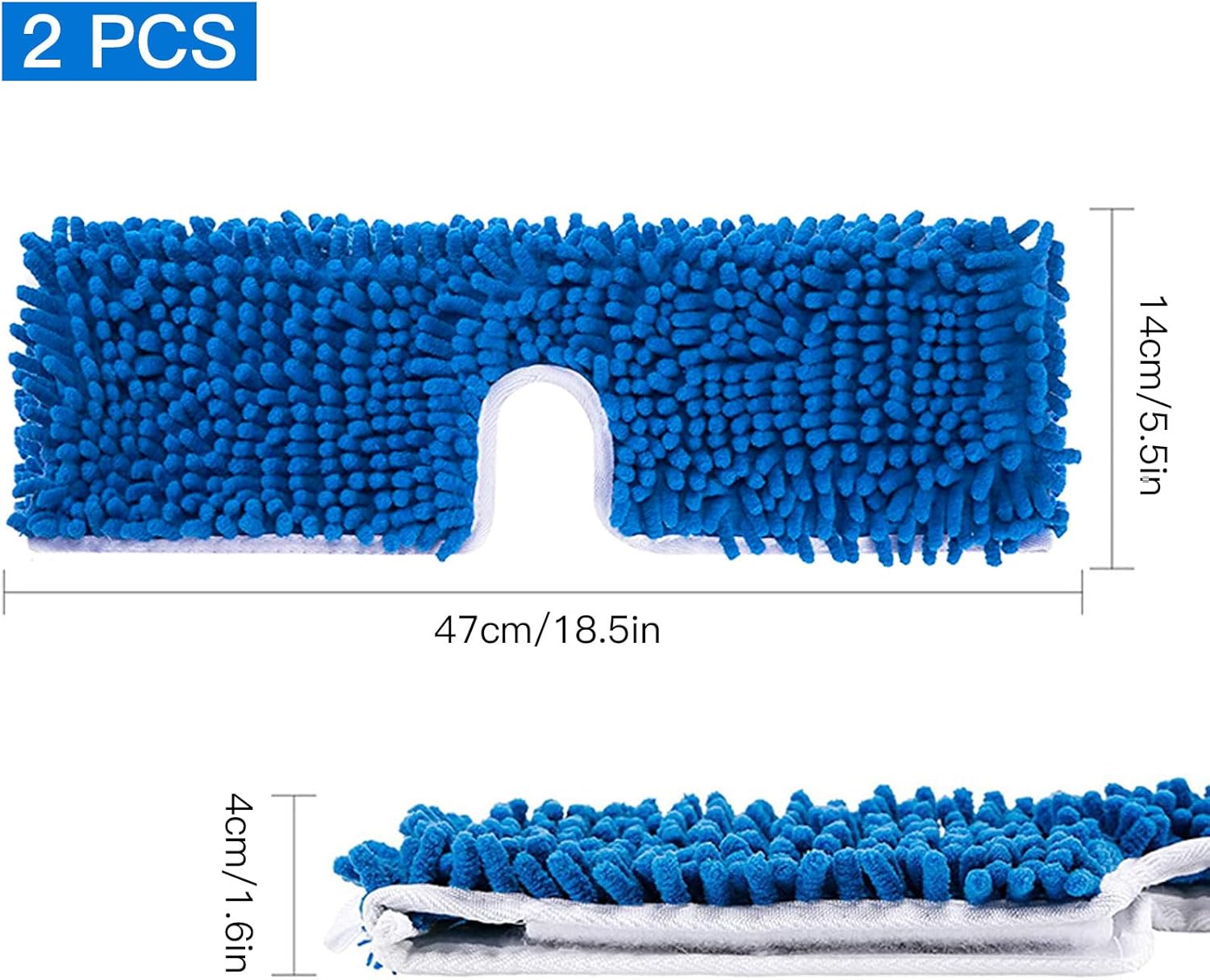 Microfiber Mop Refills 2 Pack, Reusable Replacement Heads for Wet & Dry Use V599