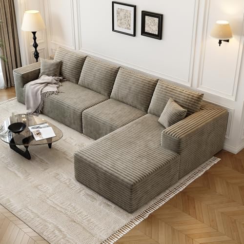 Modular Sectional Sofa with Ottoman, U-Shaped Deep Seat Couch for Living Room O870