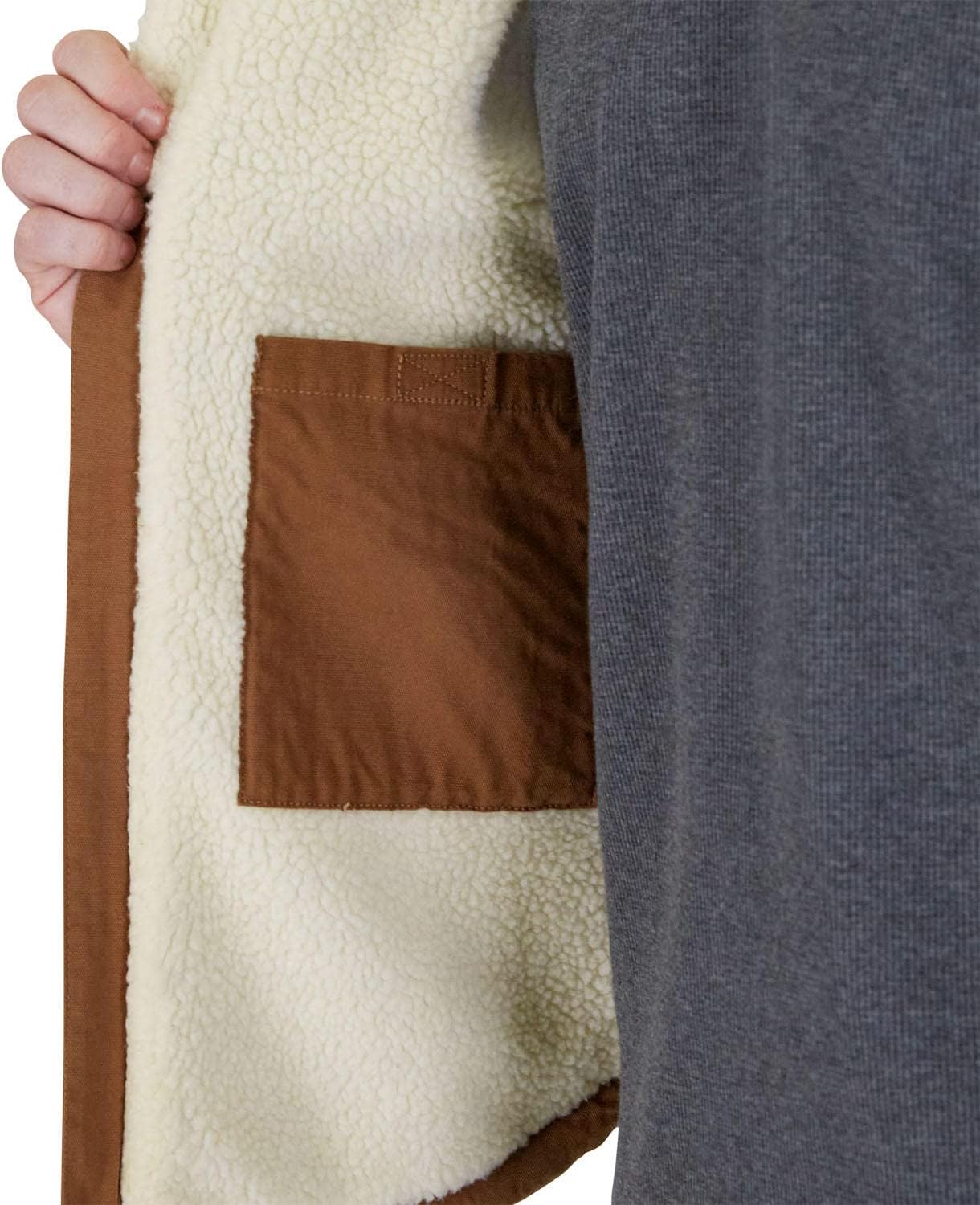 Men's Workwear Canvas Vest with Pockets, Sleeveless Jacket, Tobacco, X-Large H488443