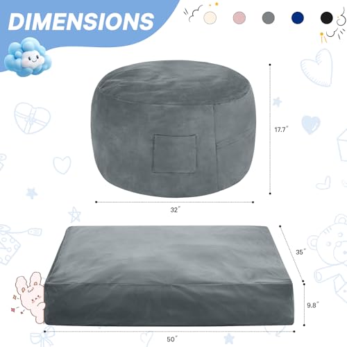 Giant Bean Bag Chair Convertible Bed with Microfiber Cover X2136