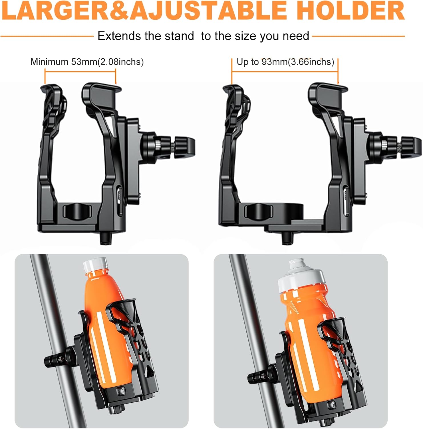 Motorcycle Cup Holder, 360° Rotation, Max Load 32oz, Matte Black Y9652