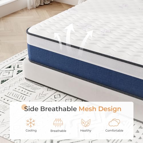 Twin Mattress, 12 Inch Innerspring Hybrid with Memory Foam, Medium Firm U71513