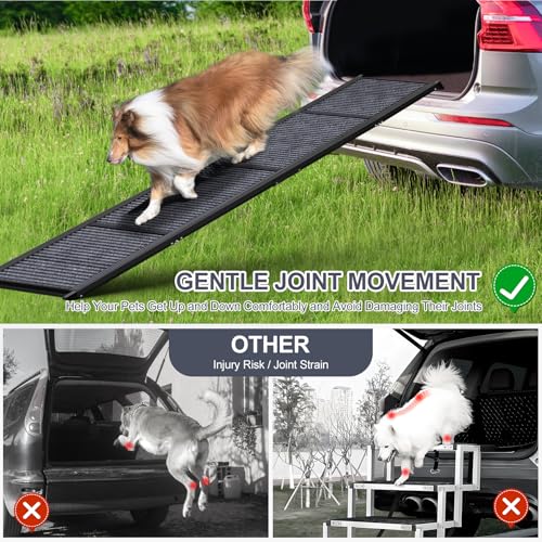Folding Dog Ramp for Car, SUV & Truck, Non-Slip Surface, 250 lbs Capacity V950