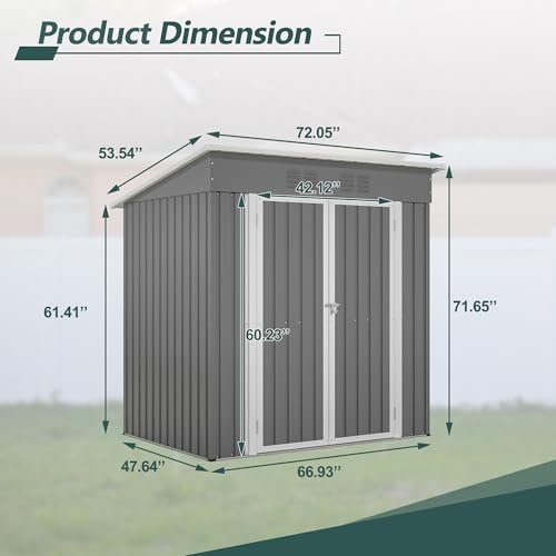 Outdoor Storage Shed, Heavy-Duty All-Weather Tool Shed with Lockable Doors C3585