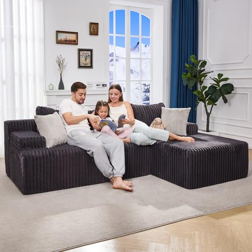 Modular L-Shape Sectional Sofa with Oversized Chaise A47792