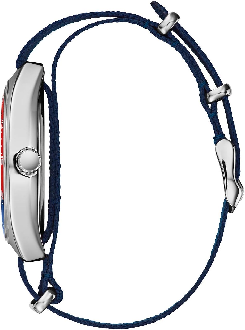 Men's Quartz Watch, Stainless Steel with Blue Nylon Strap D14941