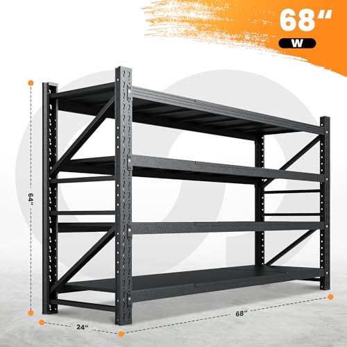 Heavy Duty 4-Tier Metal Garage Shelving Unit, Adjustable Steel Storage Rack D5378