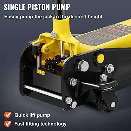 3 Ton Low Profile Floor Jack, Heavy-Duty Steel Racing Jack with Quick Lift Pump, 5.12"-20" Lifting Range O699899
