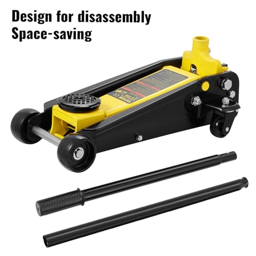 3 Ton Low Profile Floor Jack, Heavy-Duty Steel Racing Jack with Quick Lift Pump, 5.12"-20" Lifting Range O699899