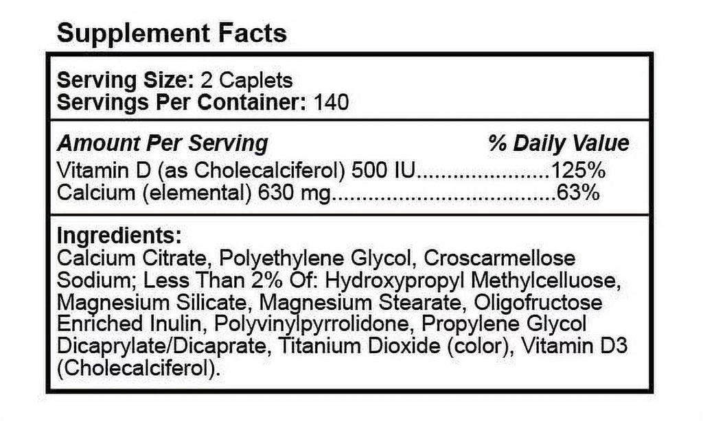 Calcium Plus D3 Supplement, 280 Count, 2 Pack A649261
