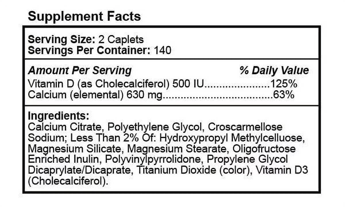 Calcium Plus D3 Supplement, 280 Count, 2 Pack A649261