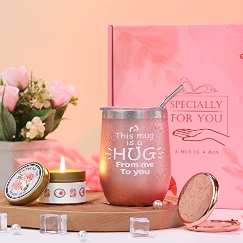Gift Basket with Tumbler and Blanket for Women W5185
