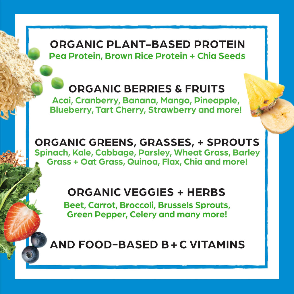 Organic Vegan Protein Powder with Superfoods, Vanilla Bean E14845