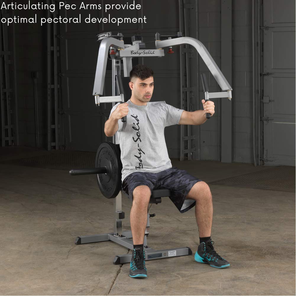 Dual Function PEC Machine - Plate Loaded, Adjustable Chest, Back & Shoulder Workout Equipment T413296