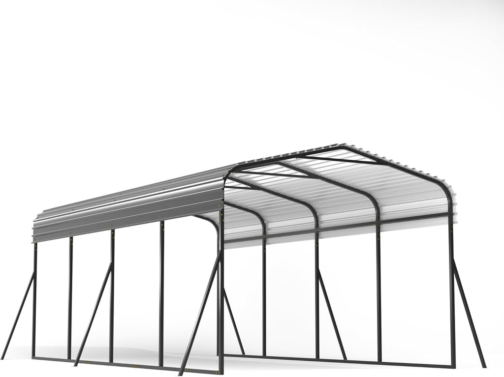 Carport 12x20 FT Heavy Duty Canopy with Galvanized Steel Roof and Enhanced Base X167