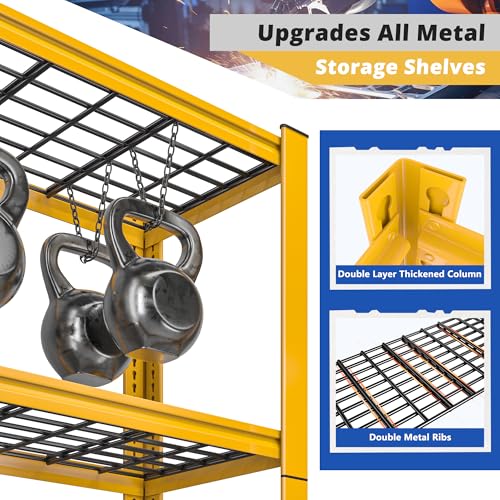 Heavy Duty Metal Shelving 5 Tier Adjustable Storage Shelves, 72" H x 35.5" W x 16" D, Black D96275