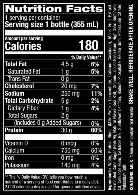Grass Fed Protein Shakes, No Added Sugar, Keto Friendly, Ready to Drink 12 Fl Oz (Pack of 12) G676883