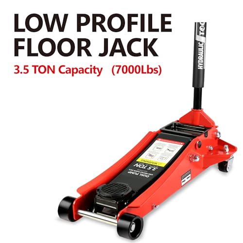 Heavy Duty Hydraulic Floor Jack, Low Profile Steel Racing Jack, 2 Ton Capacity, Blue H1350