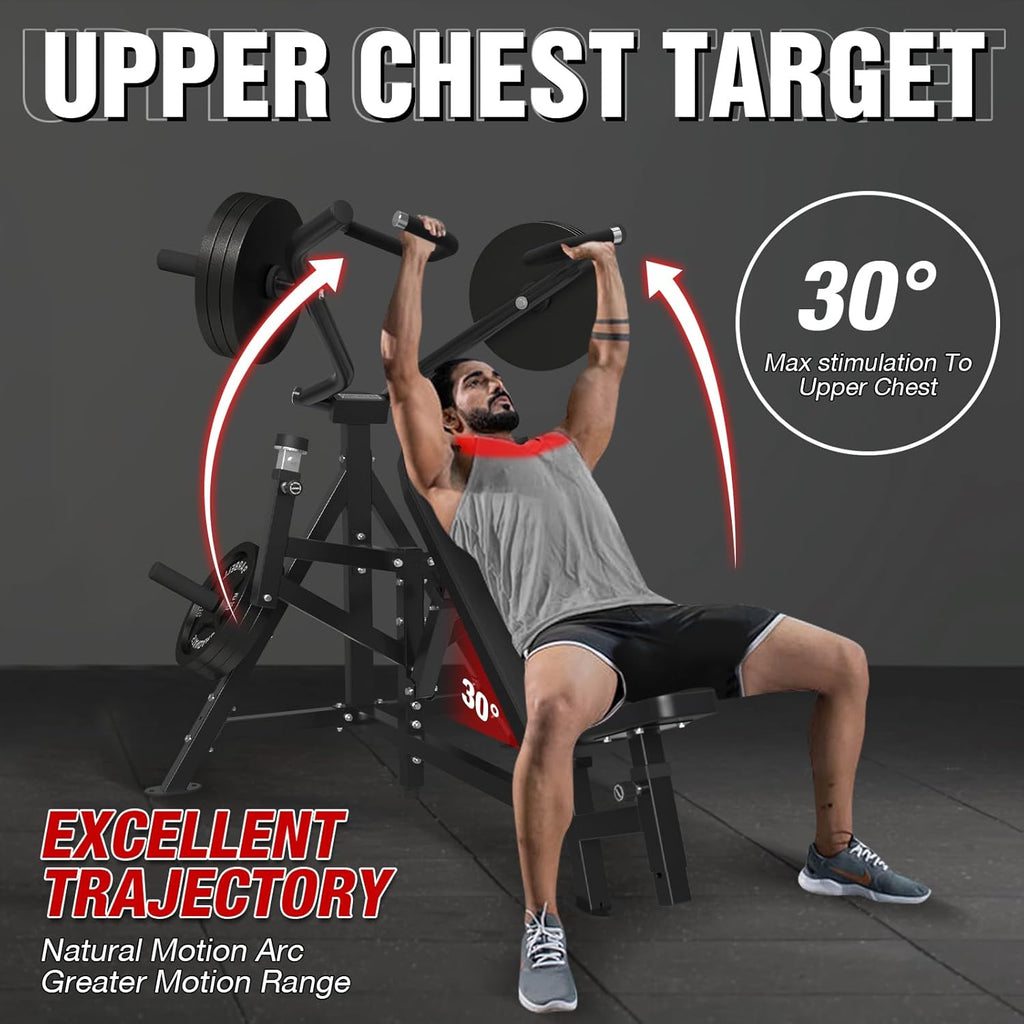 Chest Press Machine with Independent Converging Arms, Adjustable Incline, 1250LBS M18783