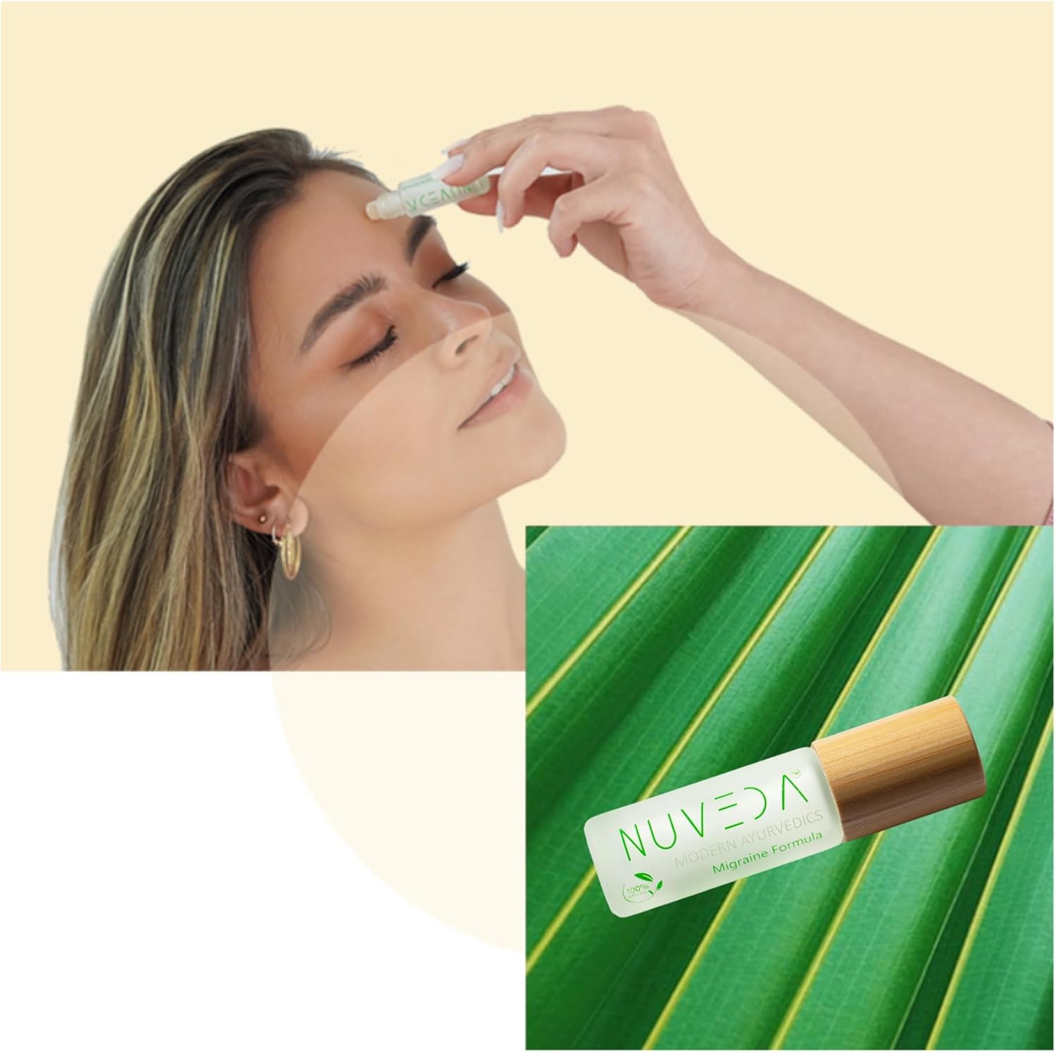 Migraine Relief Roll-On Stick with Essential Oils E656994