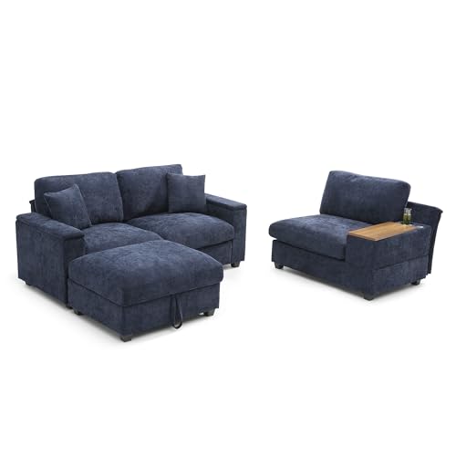 Modular Sectional Sofa with Ottoman, U-Shaped Lounge Couch H930