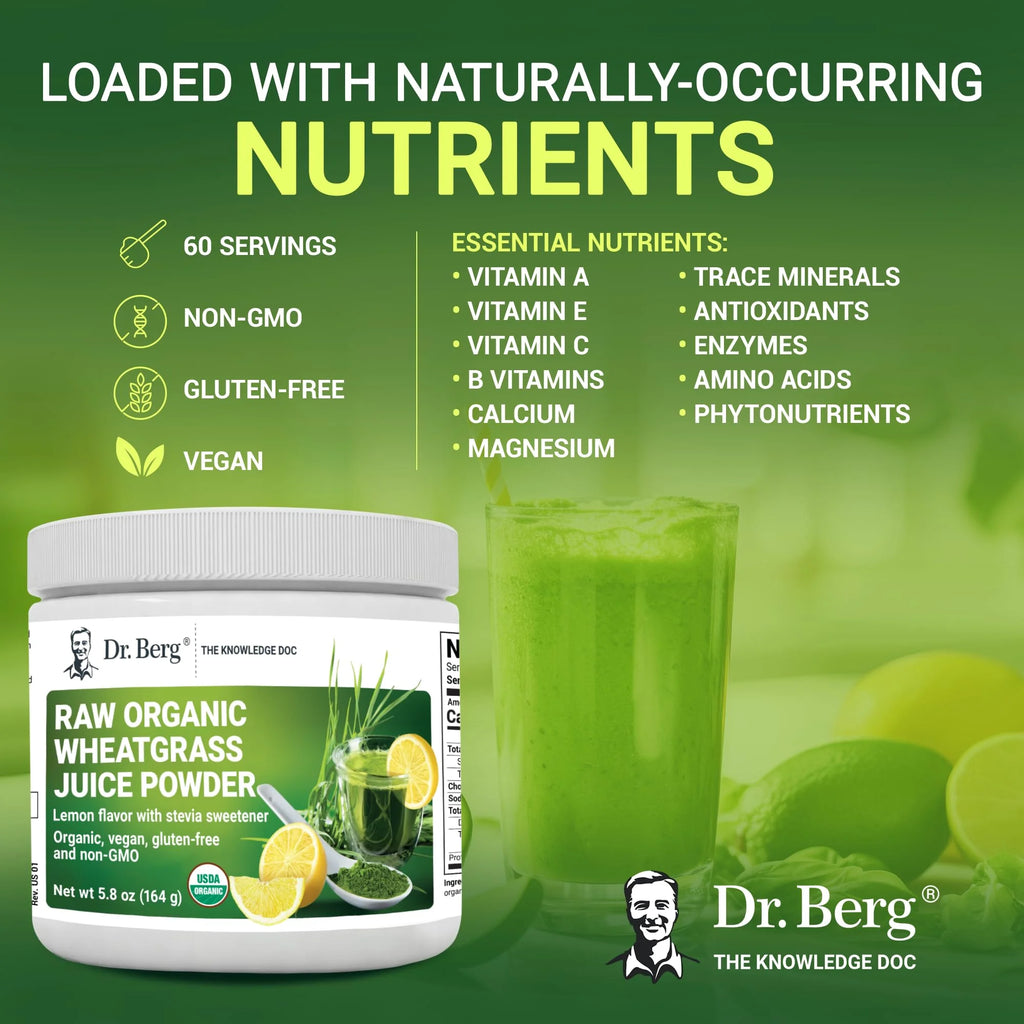 Organic Wheatgrass Superfood Powder, Lemon Flavor, 164g K353