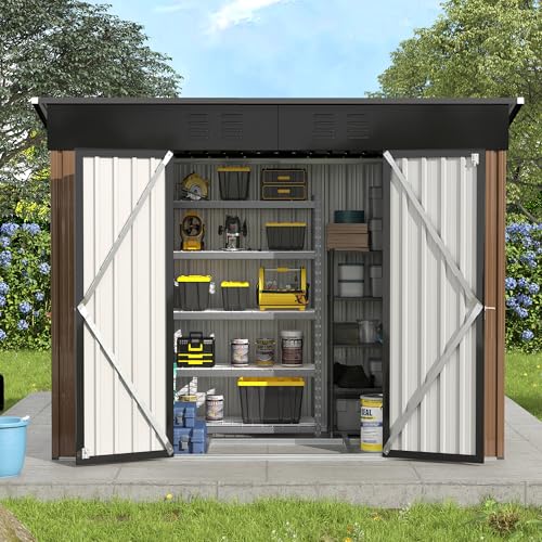 Outdoor Storage Shed 6 x 6 FT Resin Garden Shed with Lockable Door U891