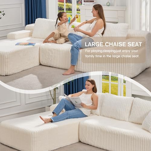 Modular L-Shape Sectional Sofa with Oversized Chaise A47792