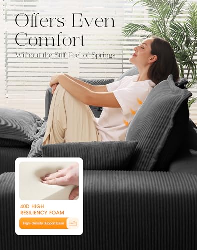 Modular Sectional Sofa with L-Shape Chaise, Deep Seat, No Assembly Required M95554