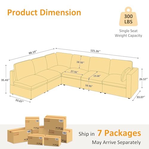 Modular Sectional Sofa with Ottoman for Small Apartments G42700