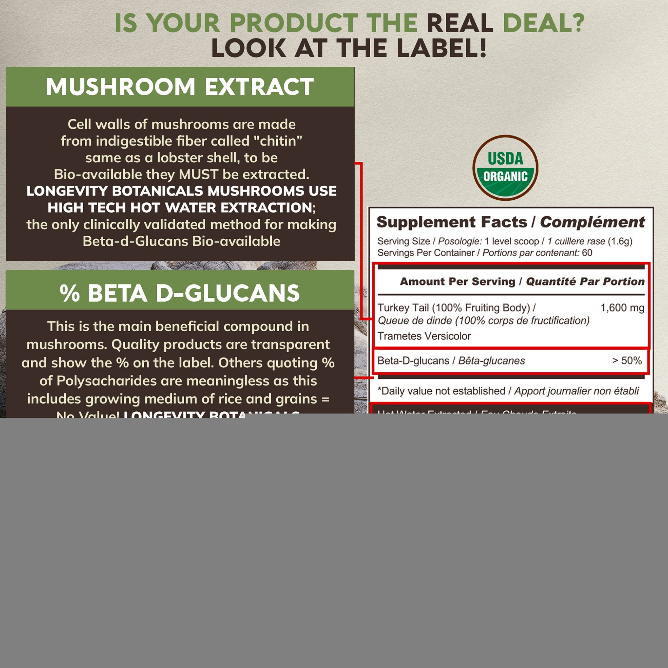 Organic Turkey Tail Mushroom Supplement Powder L73013