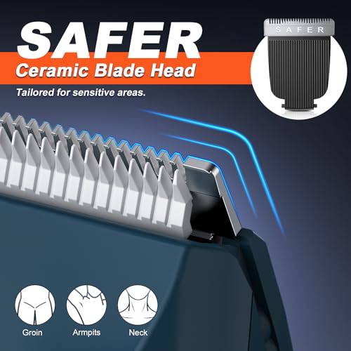 Men's Body Hair Trimmer with 2-in-1 Grooming and Ceramic Blades T439