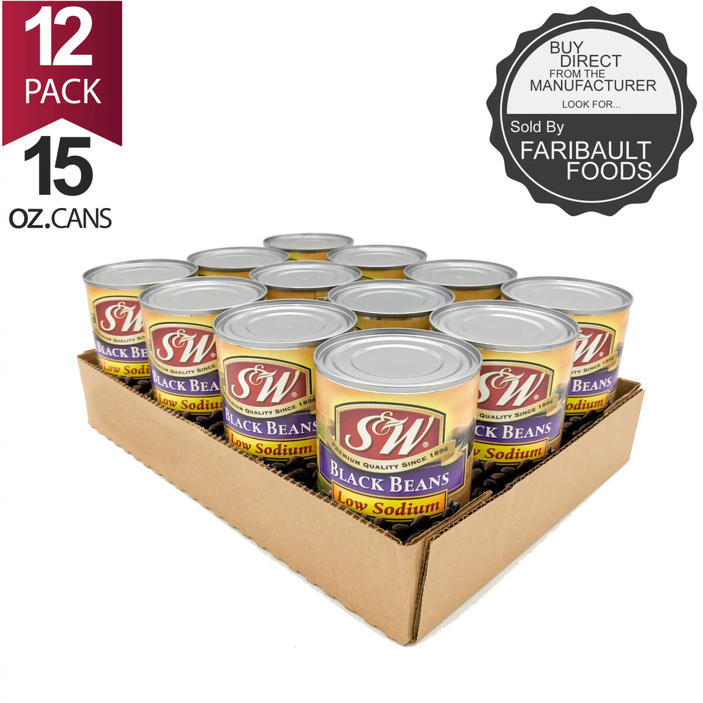 Low Sodium Canned Black Beans, 15 oz (12 Pack) O64492