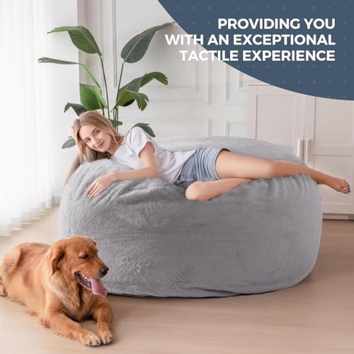 Giant Bean Bag Chair Bed for Adults, Convertible Floor Sofa Mattress R473823