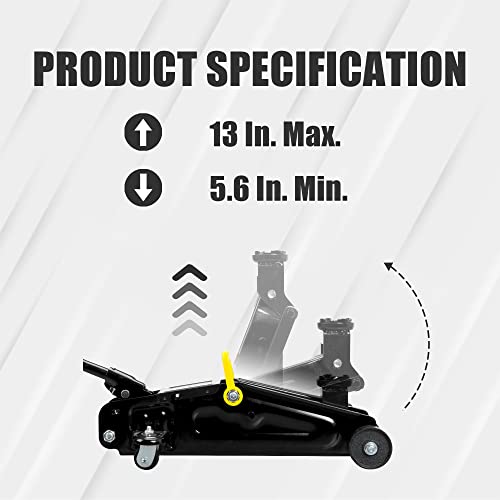 Hydraulic Trolley Floor Jack with Storage Case, 1.5 Ton Capacity G957043
