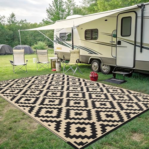Waterproof Outdoor Rug 5x8 ft, Reversible Plastic Straw Patio Mat Z2613