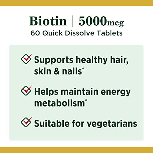 Biotin Vitamin Supplement, 5000 mcg, 60 Quick Dissolve S636745