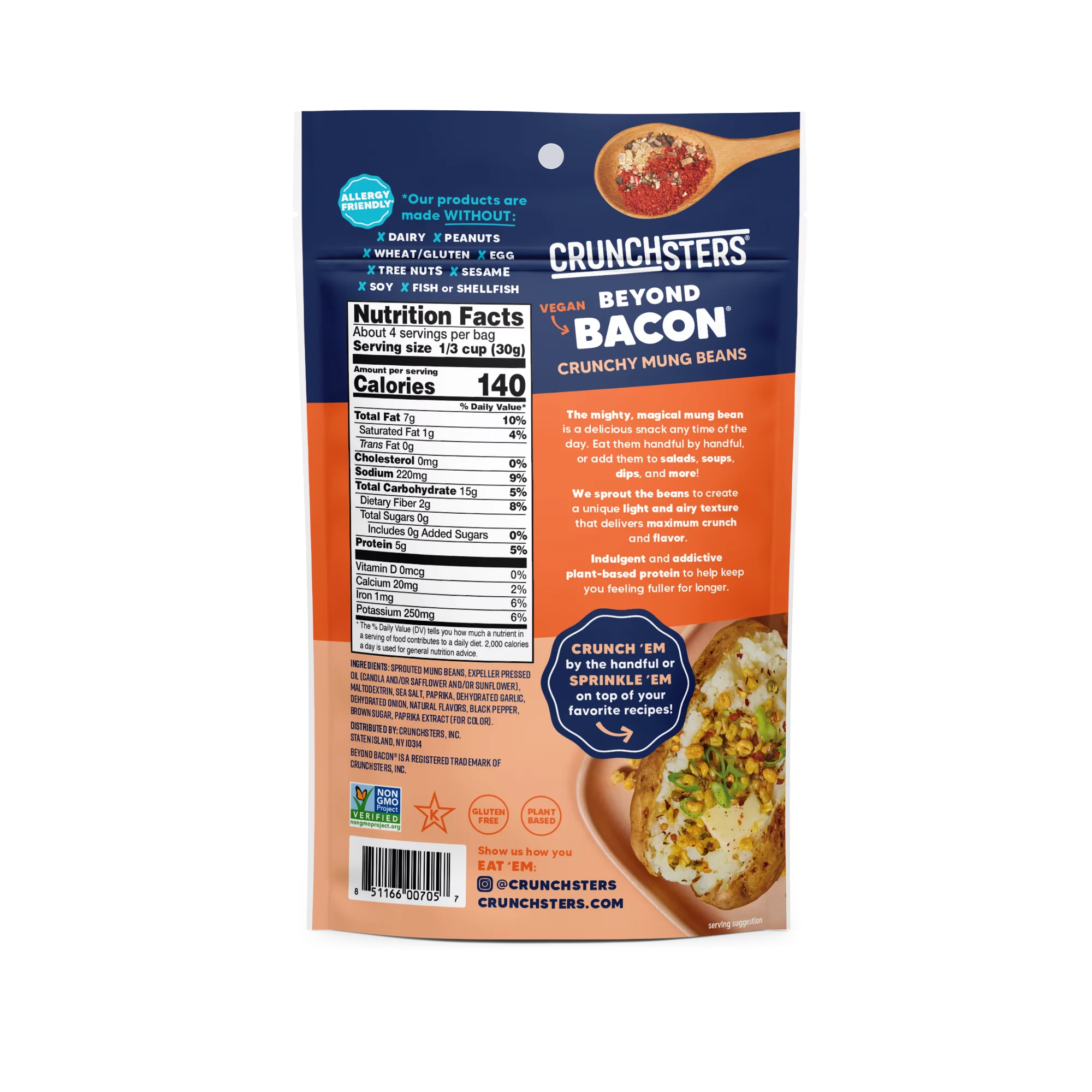 Sprouted Protein Snack Beyond Bacon 4oz 6-Pack W152