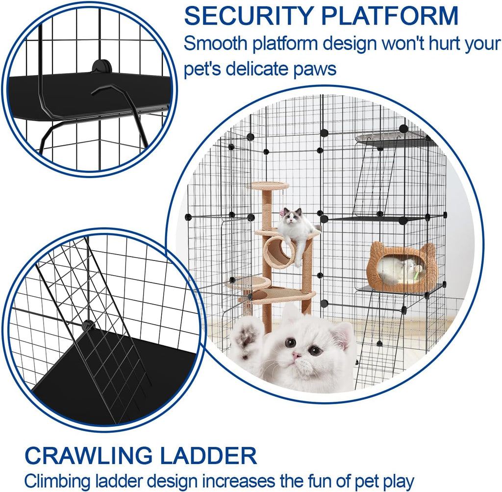 3-Tier Catio Outdoor Cat Enclosure for 1-3 Cats O4501