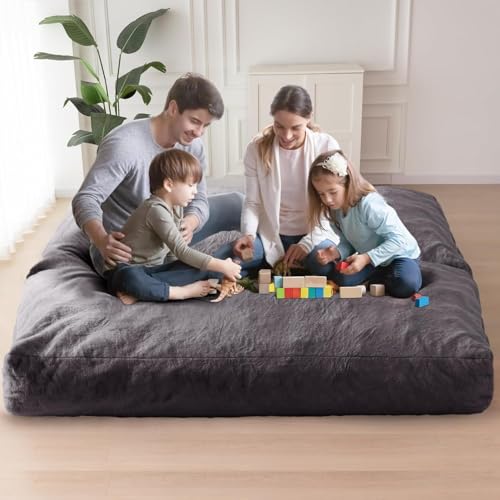 Giant Bean Bag Chair Bed for Adults, Convertible Floor Sofa Mattress R473823
