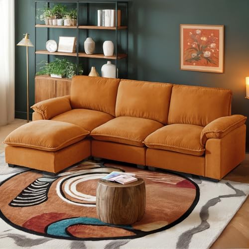 L Shaped Sectional Sofa Chenille Fabric for Living Room N6790