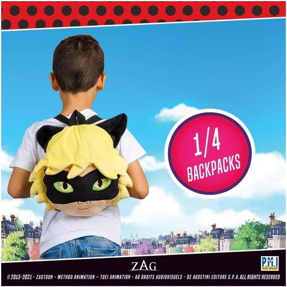 Miraculous Ladybug Plush School Backpack 12-Inch Collectible Q466604