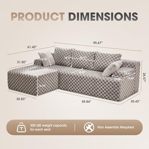 Modular L-Shape Sectional Sofa with Oversized Chaise A47792